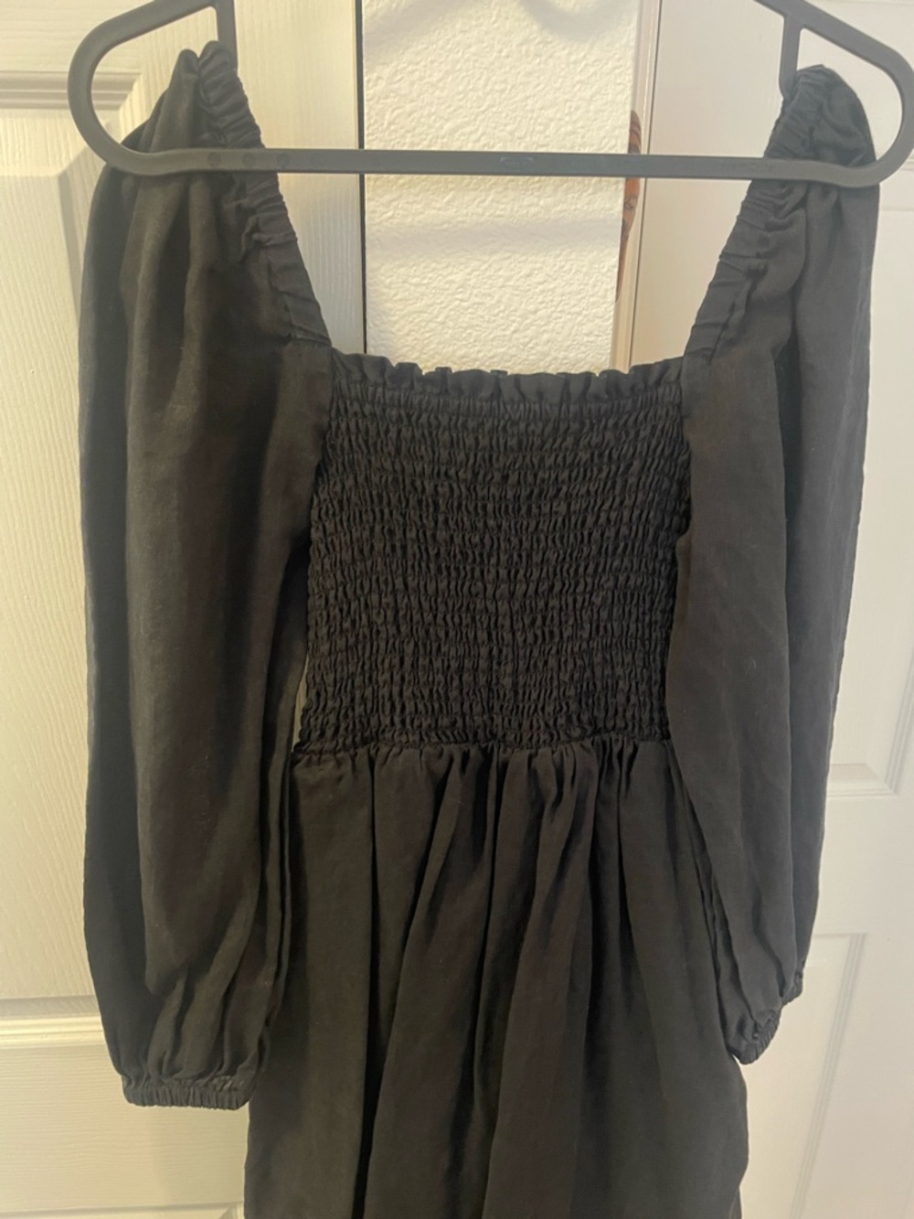 J. Crew Black Smocked Top Dress